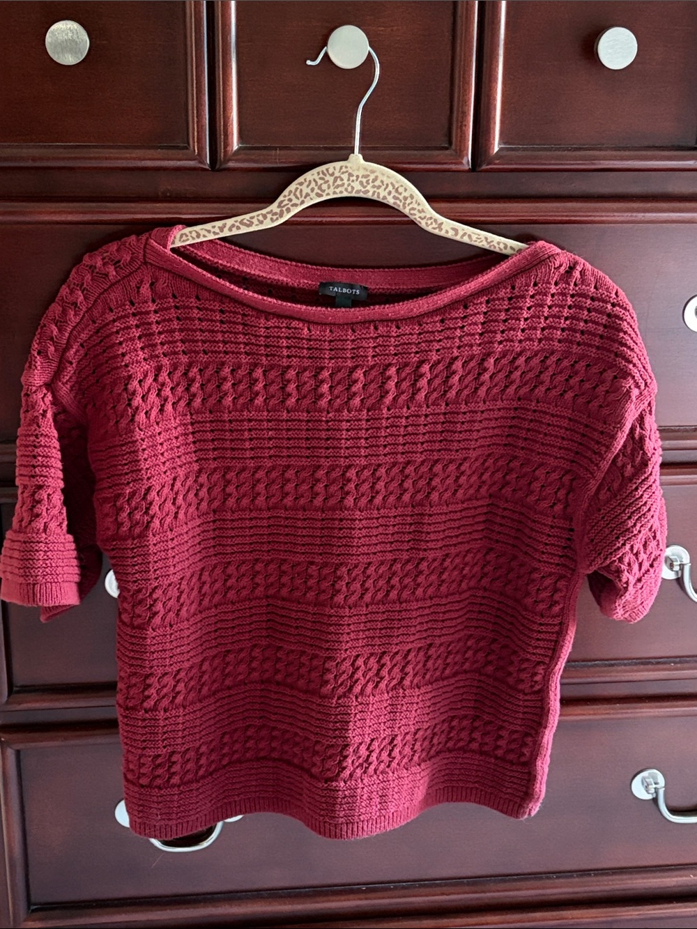 Talbots Textured Knit Short-Sleeve Sweater